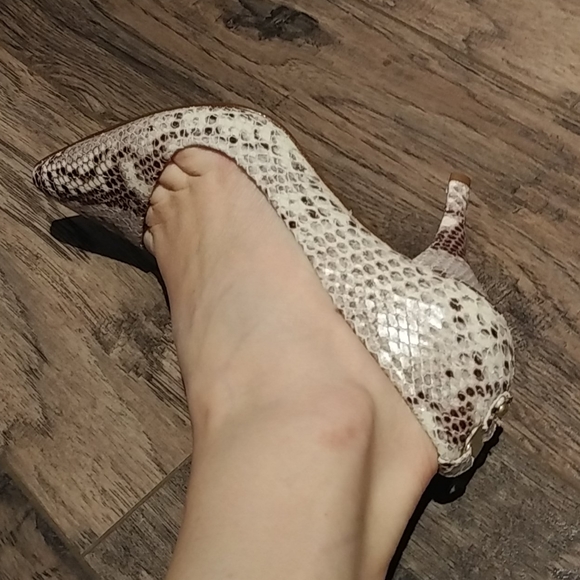 Aldo snakeprint genuine leather heels worn inside - Picture 8 of 10
